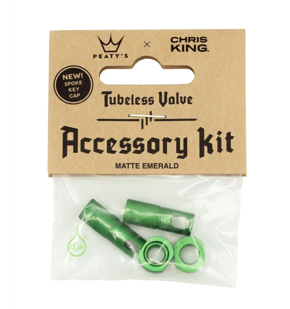 Peaty´s Chris King MK 2 Tubeless Valve Accessory Kit - Emerald 1 Peaty´s Chris King MK 2 Tubeless Valve Accessory Kit - Emerald